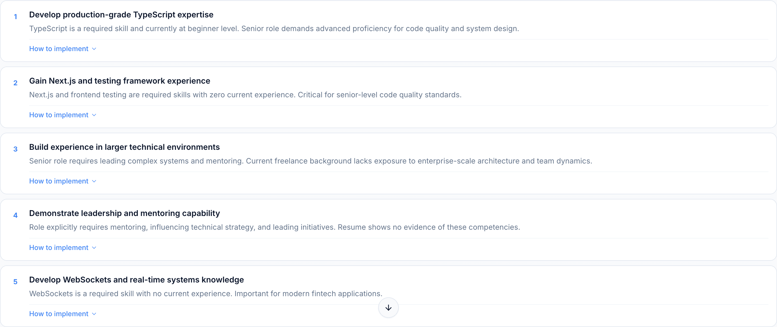 JobJam recommendations for Tom Becker — 5-step development plan