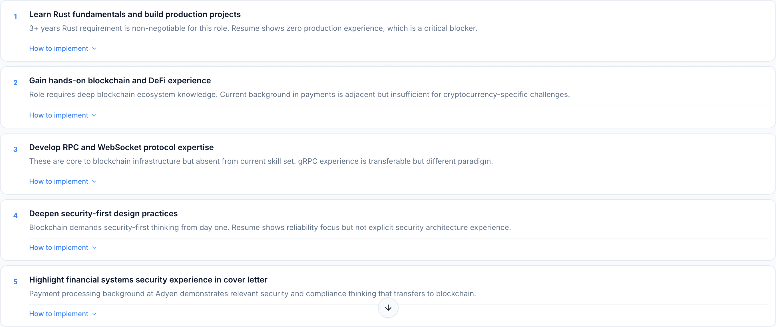 Recommendations for Yuki focusing on building Rust proficiency and blockchain protocol understanding